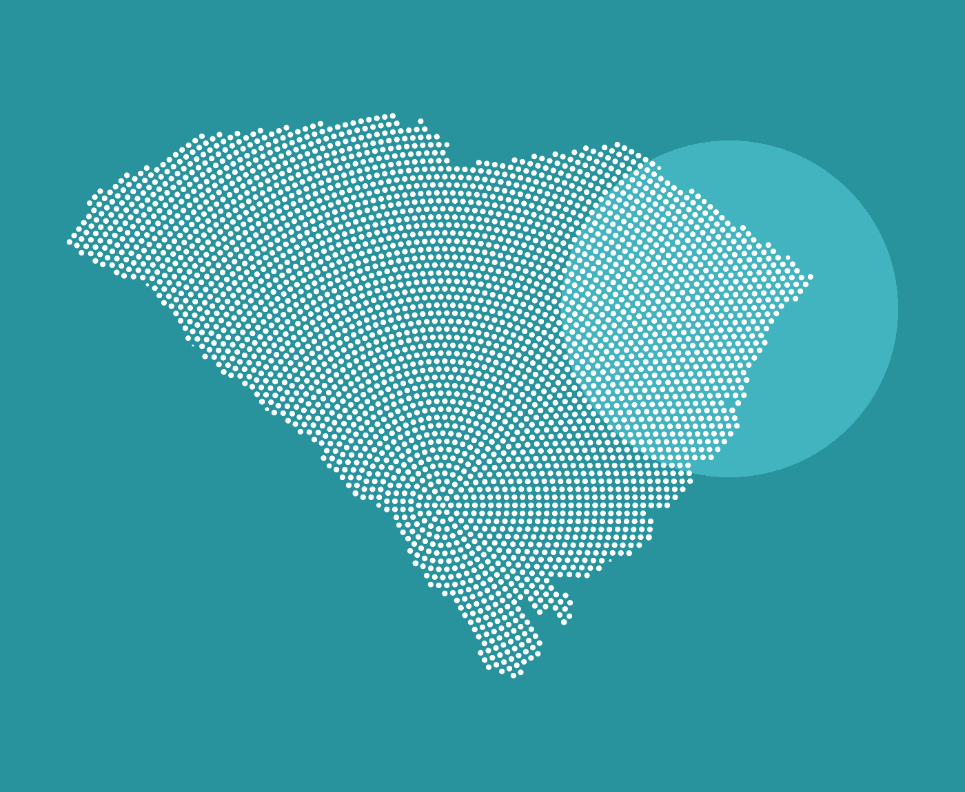Map of South Carolina with the Grand Strand highlighted on the north-east coast.